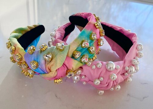 Pink Pearl Knotted Headband