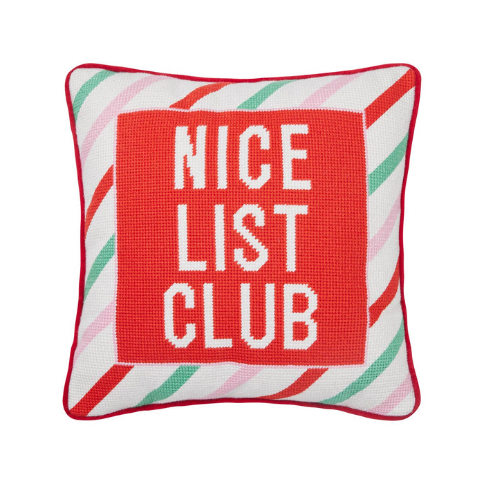 Nice Club Needlepoint Pillow