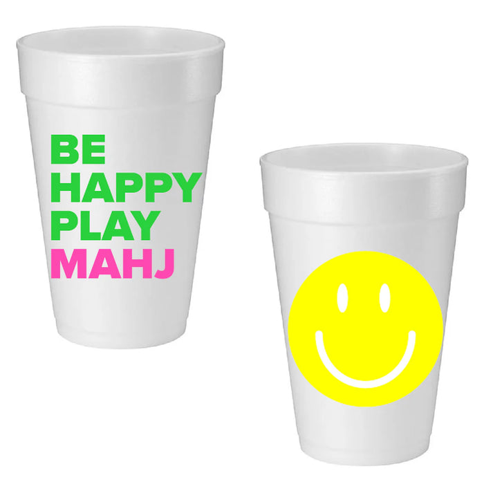 Be Happy Play Mahj Styro Cups