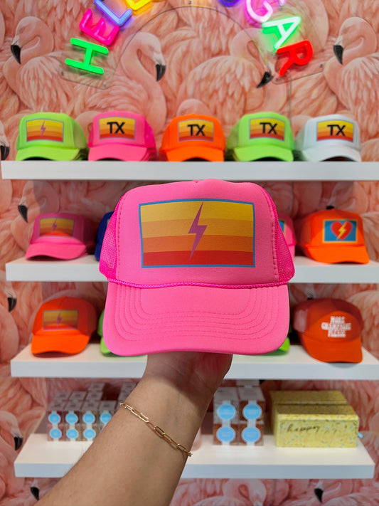 Pink Bolt Trucker Hat