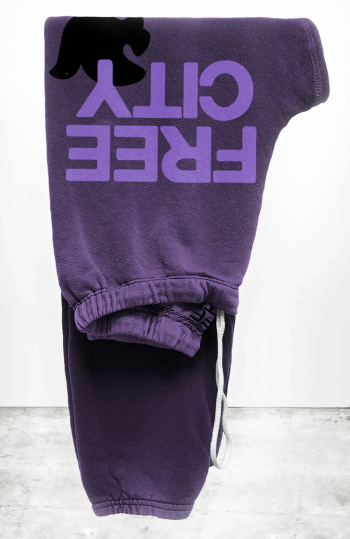 FREE CITY Logo Sweats - Purple Plant