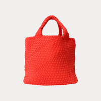 Lily Woven Neoprene Tote - Neon Orange