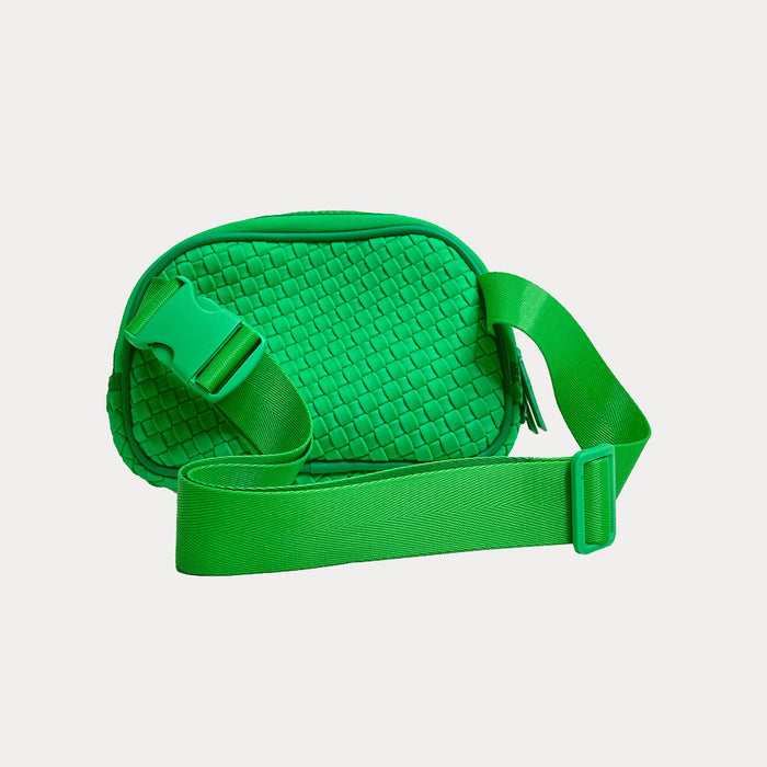 Lisa Woven Neoprene Belt Bag - Neon Green