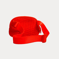 Lisa Woven Neoprene Belt Bag - Neon Orange