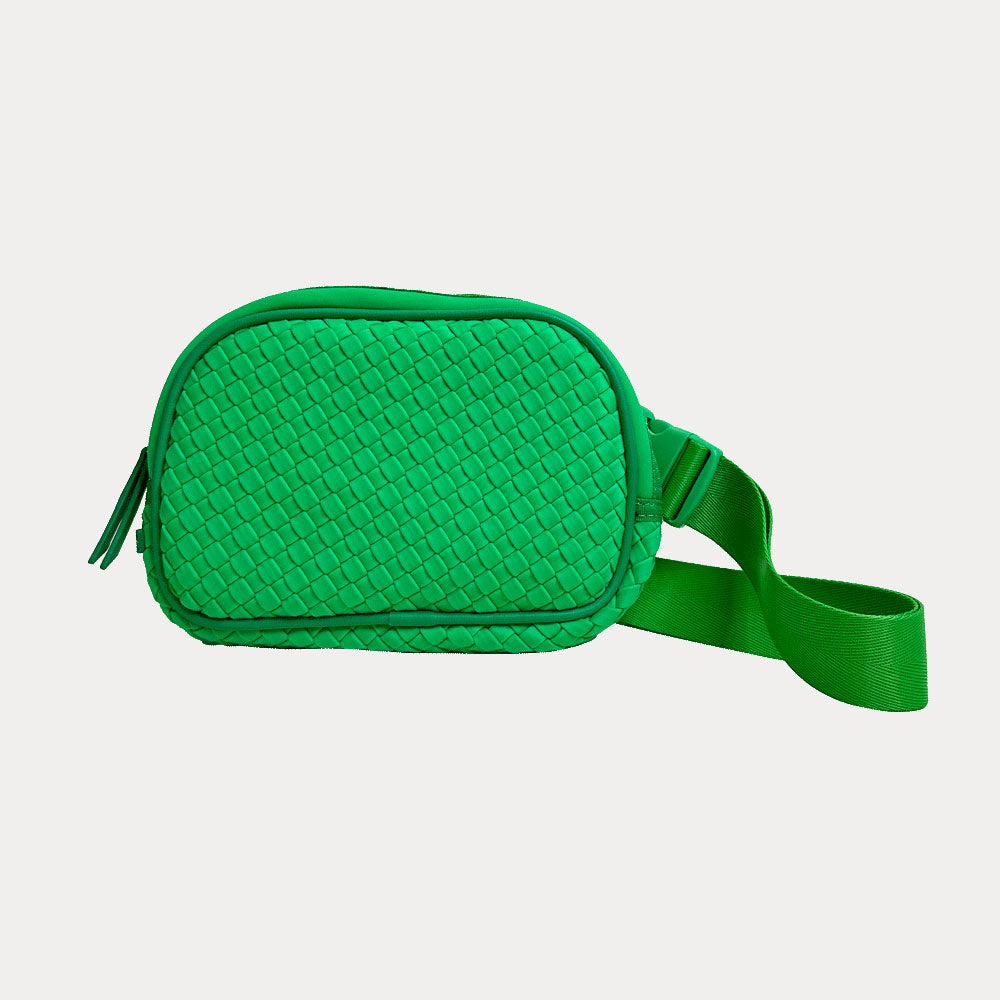 Lisa Woven Neoprene Belt Bag - Neon Green