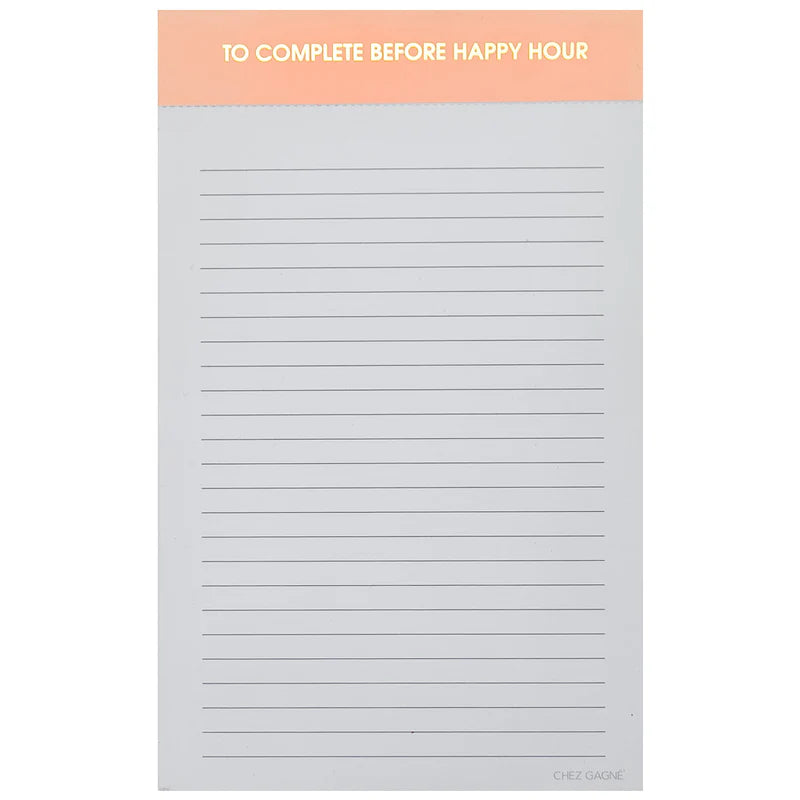 To Complete Before Happy Hour Notepad