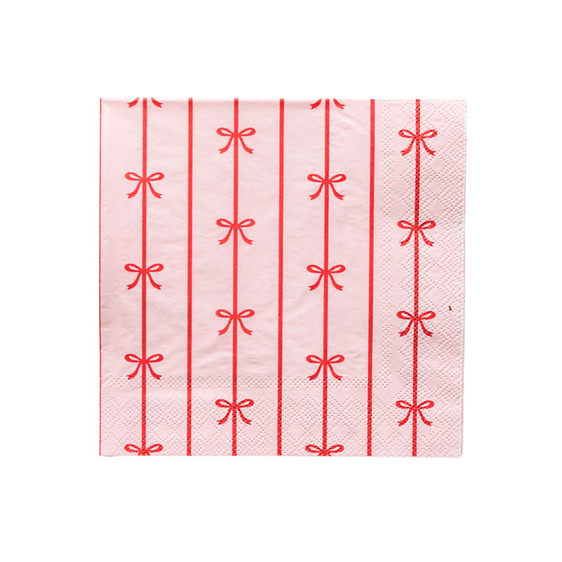 Pink & Red Bow Napkins