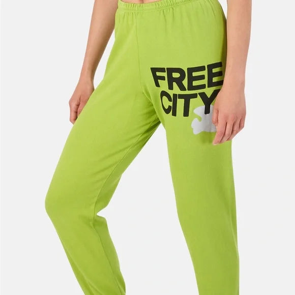 FREE CITY Logo Sweats - Lime Green