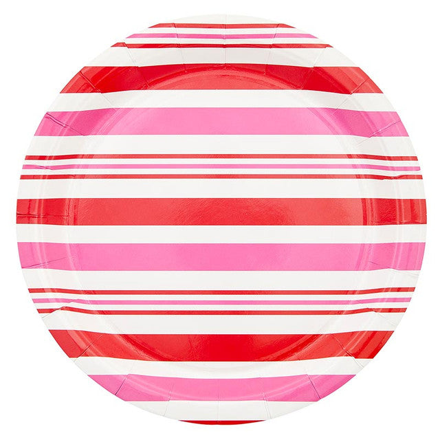 Holiday Striped Party Plates