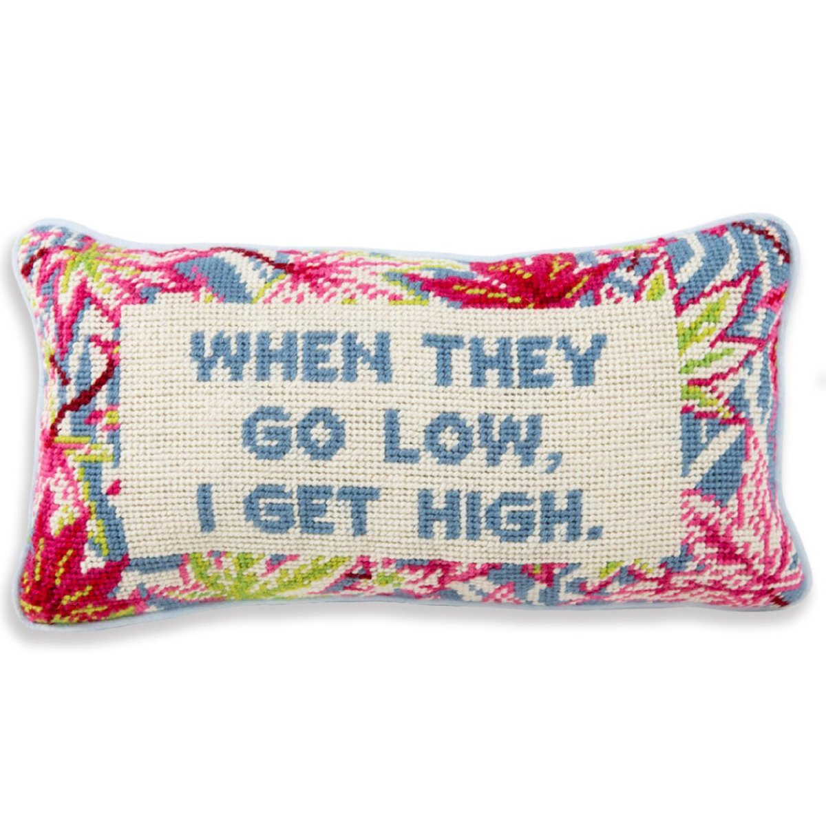 Go Low Needlepoint Pillow